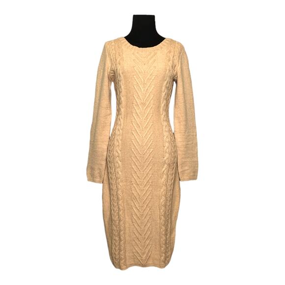 Dear Love beige cable knit long sleeves sweater dress size Small - Picture 11 of 11